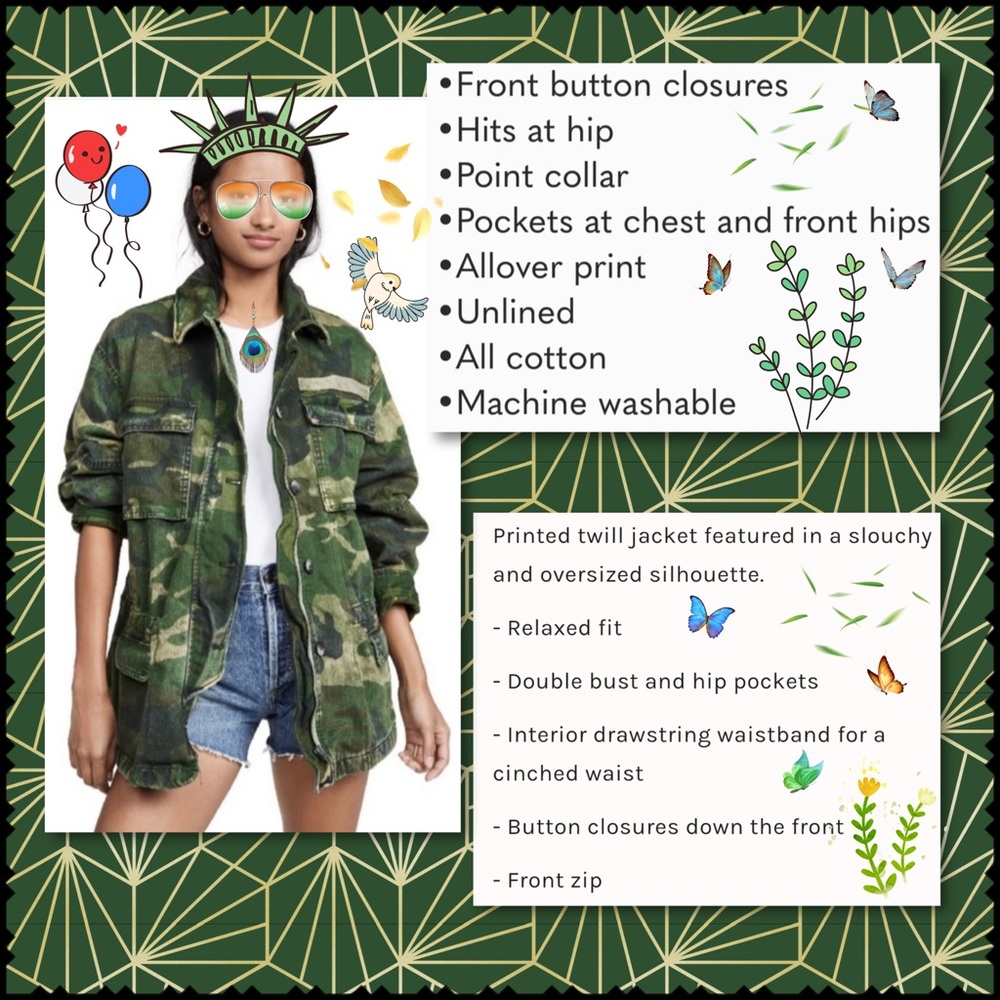 Free People “Seize D’day” Camo Jacket - Picture 3 of 6